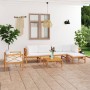 Set de muebles de jardín 7 pzas madera de teca y cojines crema de , Conjuntos de jardín - Ref: Foro24-3087204, Precio: 921,67...