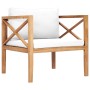 Set de muebles de jardín 7 pzas madera de teca y cojines crema de , Conjuntos de jardín - Ref: Foro24-3087204, Precio: 921,67...