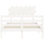Estructura de cama con cabecero madera maciza blanco 120x200 cm de vidaXL, Camas y somieres - Ref: Foro24-3195282, Precio: 12...