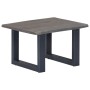 Mesa de centro con borde natural acacia maciza gris 60x60x40 cm en Mesas de centro | Comprar online en Foru.es