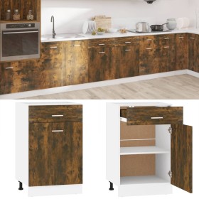 Armario bajo de cocina madera ingeniería roble ahumado de , Armarios de cocina - Ref: Foro24-815573, Precio: 59,05 €, Descuen...