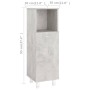Armario de baño madera contrachapada gris 30x30x95 cm de , Muebles de baño - Ref: Foro24-802619, Precio: 59,40 €, Descuento: %