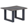 Mesa de centro con borde natural acacia maciza gris 60x60x40 cm en Mesas de centro | Comprar online en Foru.es