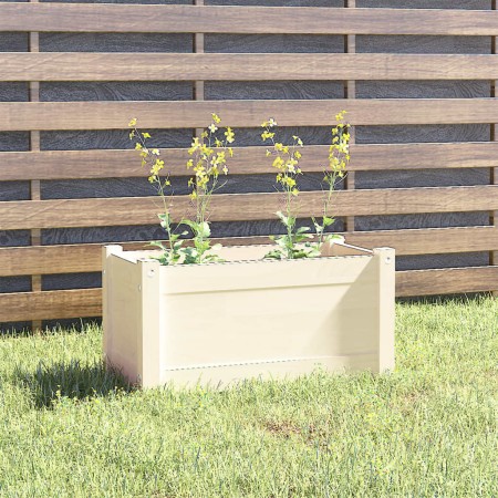 Jardinera de madera maciza de pino blanca 60x31x31 cm de , Maceteros y jardineras - Ref: Foro24-810706, Precio: 32,94 €, Desc...