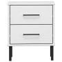 Mesita de noche patas de metal madera maciza pino blanca OSLO de , Mesitas de noche - Ref: Foro24-350975, Precio: 78,27 €, De...