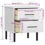 Mesita de noche patas de metal madera maciza pino blanca OSLO de , Mesitas de noche - Ref: Foro24-350975, Precio: 78,27 €, De...