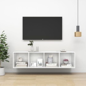 Mueble TV pared contrachapada blanco brillo 37x37x142,5 cm de , Muebles TV - Ref: Foro24-805495, Precio: 67,17 €, Descuento: %