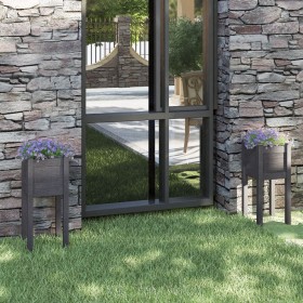 Jardineras 2 unidades madera maciza de pino gris 31x31x70 cm de , Maceteros y jardineras - Ref: Foro24-810784, Precio: 38,28 ...