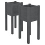 Jardineras 2 unidades madera maciza de pino gris 31x31x70 cm de , Maceteros y jardineras - Ref: Foro24-810784, Precio: 38,28 ...