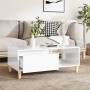 Mesa de centro madera contrachapada blanco brillo 90x50x36,5 cm de , Mesas de centro - Ref: Foro24-821046, Precio: 73,75 €, D...