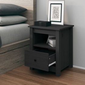 Mesita de noche madera maciza de pino gris 40x35x49 cm de , Mesitas de noche - Ref: Foro24-813713, Precio: 53,26 €, Descuento: %