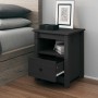 Mesita de noche madera maciza de pino gris 40x35x49 cm de , Mesitas de noche - Ref: Foro24-813713, Precio: 53,26 €, Descuento: %