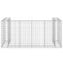 Muro gaviones para contenedor basura galvanizado 254x100x110 cm de , Soportes para contenedores de residuos - Ref: Foro24-151...
