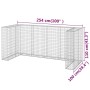 Muro gaviones para contenedor basura galvanizado 254x100x110 cm de , Soportes para contenedores de residuos - Ref: Foro24-151...