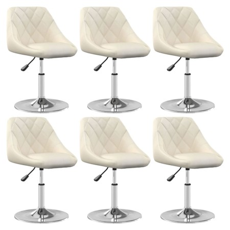 Silla de comedor giratoria 6 uds terciopelo crema de , Sillas de comedor - Ref: Foro24-3088768, Precio: 347,27 €, Descuento: %