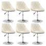 Silla de comedor giratoria 6 uds terciopelo crema de , Sillas de comedor - Ref: Foro24-3088768, Precio: 347,27 €, Descuento: %