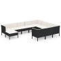 Set de muebles de jardín 11 pzas cojines ratán sintético negro de , Conjuntos de jardín - Ref: Foro24-3094508, Precio: 976,82...