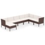Set muebles de jardín 8 pzas y cojines ratán sintético marrón de , Conjuntos de jardín - Ref: Foro24-3094419, Precio: 688,90 ...