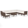 Set muebles de jardín 11 pzas y cojines ratán sintético marrón de , Conjuntos de jardín - Ref: Foro24-3094471, Precio: 854,90...