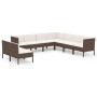 Set muebles de jardín 9 pzas y cojines ratán sintético marrón de , Conjuntos de jardín - Ref: Foro24-3094467, Precio: 770,59 ...
