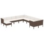 Set muebles de jardín 11 pzas y cojines ratán sintético marrón de , Conjuntos de jardín - Ref: Foro24-3094515, Precio: 905,93...