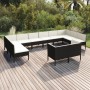 Set muebles de jardín 12 pzas y cojines ratán sintético negro de , Conjuntos de jardín - Ref: Foro24-3094624, Precio: 1,00 €,...