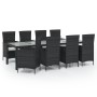 Set comedor de jardín 9 piezas y cojines ratán sintético negro de , Conjuntos de jardín - Ref: Foro24-3094831, Precio: 710,25...