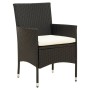 Set comedor de jardín 9 piezas y cojines ratán sintético negro de , Conjuntos de jardín - Ref: Foro24-3094846, Precio: 642,43...