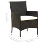 Set comedor de jardín 9 piezas y cojines ratán sintético negro de , Conjuntos de jardín - Ref: Foro24-3094846, Precio: 642,43...