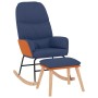 Silla mecedora con reposapiés tela azul de , Mecedoras - Ref: Foro24-3097405, Precio: 150,89 €, Descuento: %