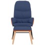 Silla mecedora con reposapiés tela azul de , Mecedoras - Ref: Foro24-3097405, Precio: 150,89 €, Descuento: %