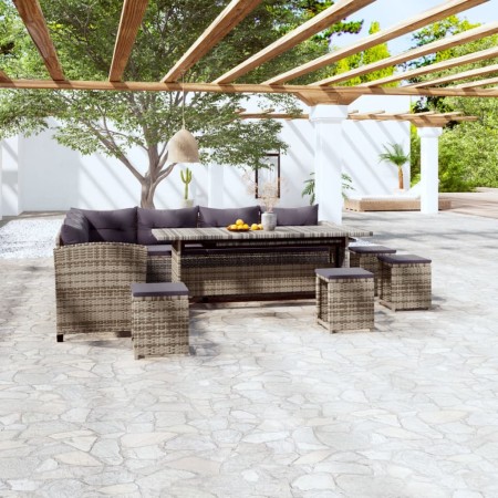 Set de sofás de jardín 6 piezas y cojines ratán sintético gris de , Conjuntos de jardín - Ref: Foro24-3098169, Precio: 890,50...
