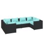 Set sofás de jardín 6 piezas y cojines ratán sintético negro de , Conjuntos de jardín - Ref: Foro24-3101937, Precio: 648,03 €...