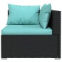 Set sofás de jardín 6 piezas y cojines ratán sintético negro de , Conjuntos de jardín - Ref: Foro24-3101937, Precio: 648,03 €...