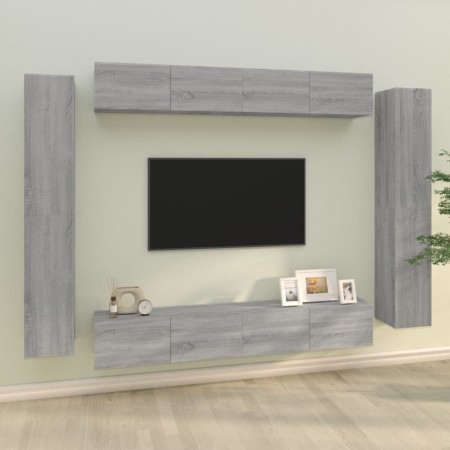 Set de muebles para TV 8 pzas madera contrachapada gris Sonoma de , Muebles TV - Ref: Foro24-3114300, Precio: 376,26 €, Descu...