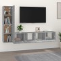 Set de muebles para TV 4 pzas madera contrachapada gris Sonoma de , Muebles TV - Ref: Foro24-3114316, Precio: 134,35 €, Descu...