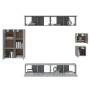 Set de muebles para TV 8 pzas madera contrachapada gris Sonoma de , Muebles TV - Ref: Foro24-3114492, Precio: 254,87 €, Descu...