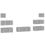 Set de muebles para TV 7 pzas madera contrachapada gris Sonoma de , Muebles TV - Ref: Foro24-3114548, Precio: 213,36 €, Descu...
