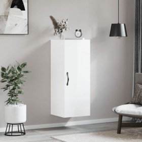 Armario de pared madera ingeniería blanco brillo 34,5x34x90 cm de , Aparadores - Ref: Foro24-834996, Precio: 57,52 €, Descuen...