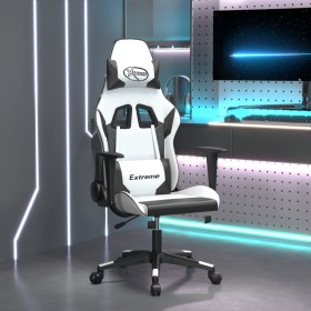 Silla gaming cuero sintético blanco y negro de , Sillones para videojuegos - Ref: Foro24-3143697, Precio: 116,37 €, Descuento: %