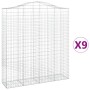 Cestas de gaviones 9 uds forma de arco hierro 200x50x220/240 cm de , Maceteros y jardineras - Ref: Foro24-3145773, Precio: 1,...