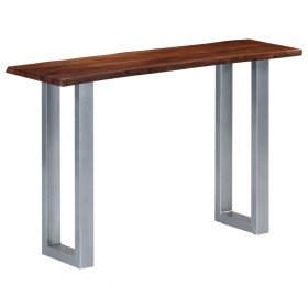 Mesa consola madera maciza de acacia y hierro 115x35x76 cm en Mesas auxiliares | Comprar online en Foru.es
