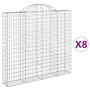 Cestas de gaviones 8 uds forma de arco hierro 200x30x180/200 cm de , Maceteros y jardineras - Ref: Foro24-3146200, Precio: 92...