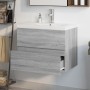 Mueble de baño con lavabo madera contrachapada gris Sonoma de , Tocadores de baño - Ref: Foro24-3152871, Precio: 211,40 €, De...