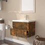 Mueble de baño con lavabo madera contrachapada roble ahumado de , Tocadores de baño - Ref: Foro24-3152867, Precio: 154,83 €, ...