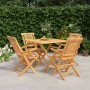 Juego de comedor para jardín 5 piezas madera maciza de teca de , Conjuntos de jardín - Ref: Foro24-3155035, Precio: 439,81 €,...