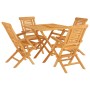 Juego de comedor para jardín 5 piezas madera maciza de teca de , Conjuntos de jardín - Ref: Foro24-3155035, Precio: 439,81 €,...