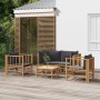Set de muebles de jardín 5 piezas bambú con cojines gris oscuro de , Conjuntos de jardín - Ref: Foro24-3155217, Precio: 520,1...