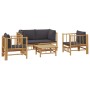 Set de muebles de jardín 5 piezas bambú con cojines gris oscuro de , Conjuntos de jardín - Ref: Foro24-3155217, Precio: 520,1...