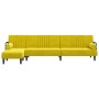 Sofá cama en forma de L terciopelo amarillo 260x140x70 cm de , Sofás - Ref: Foro24-3157246, Precio: 366,53 €, Descuento: %